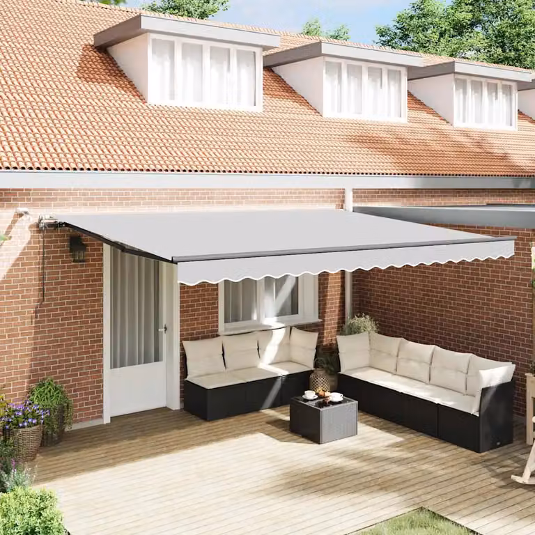 vidaXL Telaio tenda da sole elettrico con LED e sensore in alluminio, Grigio Antracite, 4,5 x 3 m