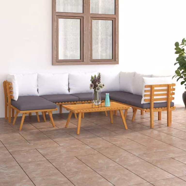 vidaXL Set salotto da giardino 5 pezzi in legno massiccio di acacia