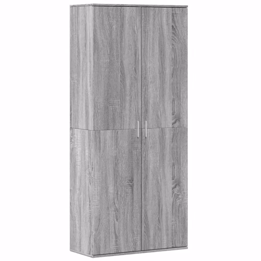 Credenza moderna vidaXL in legno multistrato grigio, sospesa, L: 80 cm, P: 35 cm, H: 180 cm – 2