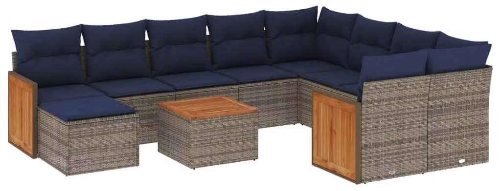 Divano da esterno - Panchina da giardino - Panca imbottita - Arredo da giardino - Divano lounge - Polyrattan resistente agli agenti atmosferici