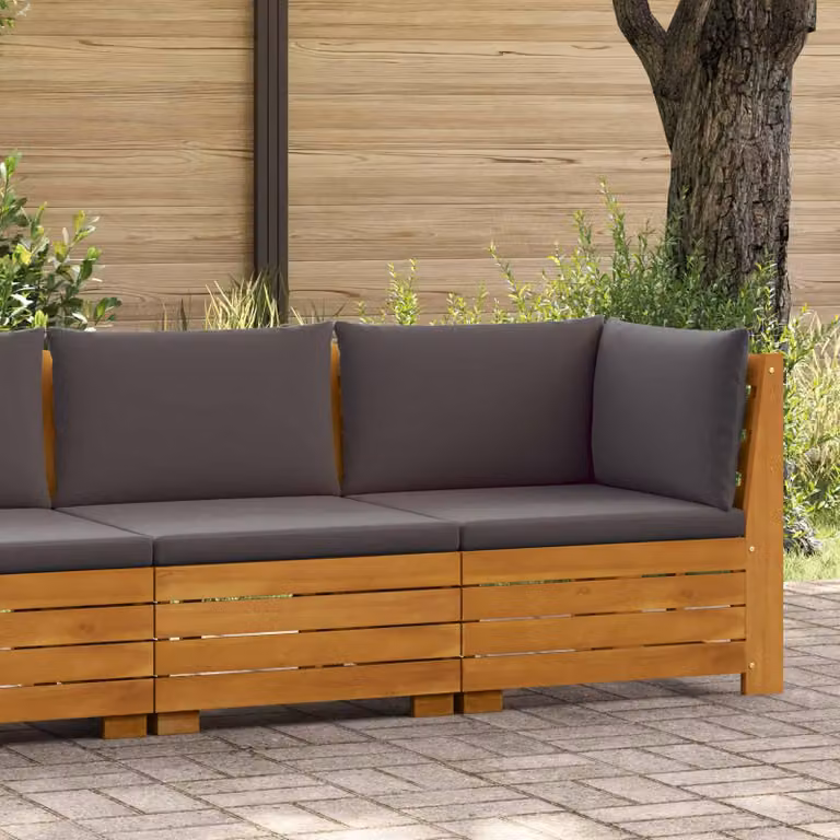Maison Exclusive - Set da lounge per giardino, composto da 2 divani a due posti, in legno massello di acacia, colore marrone