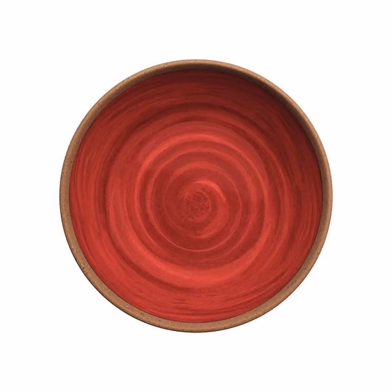 Piatto fondo in melamina, Linea Natural rosso, diam. 20,4cm - 6 pezzi