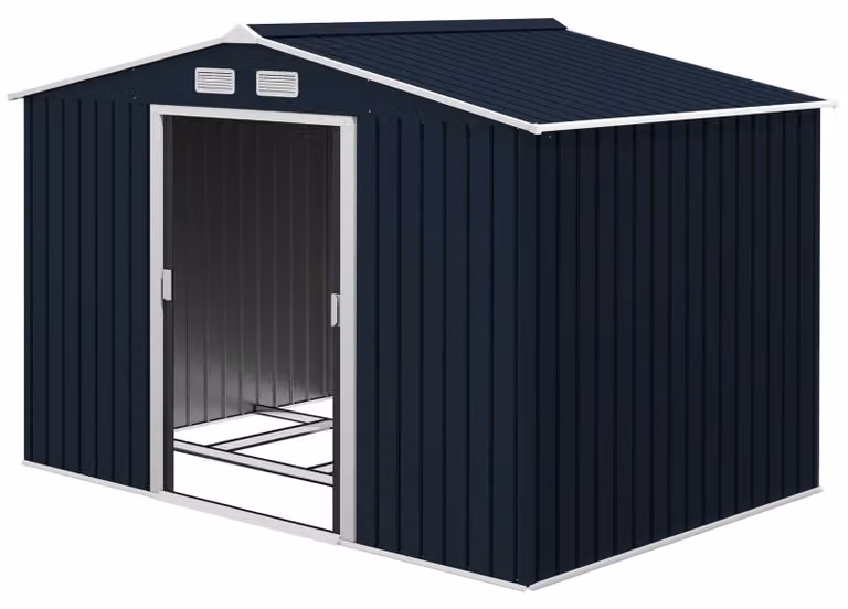Casetta per attrezzi Outsunny, grigio antracite, 277 x 195 x 192 cm