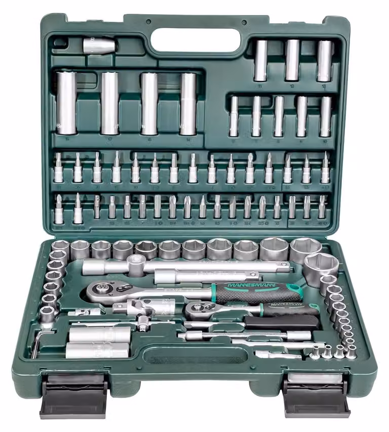 Set di chiavi a bussola - 94 pezzi - Attacco 1/4 e 1/2 pollice - Cromo vanadio