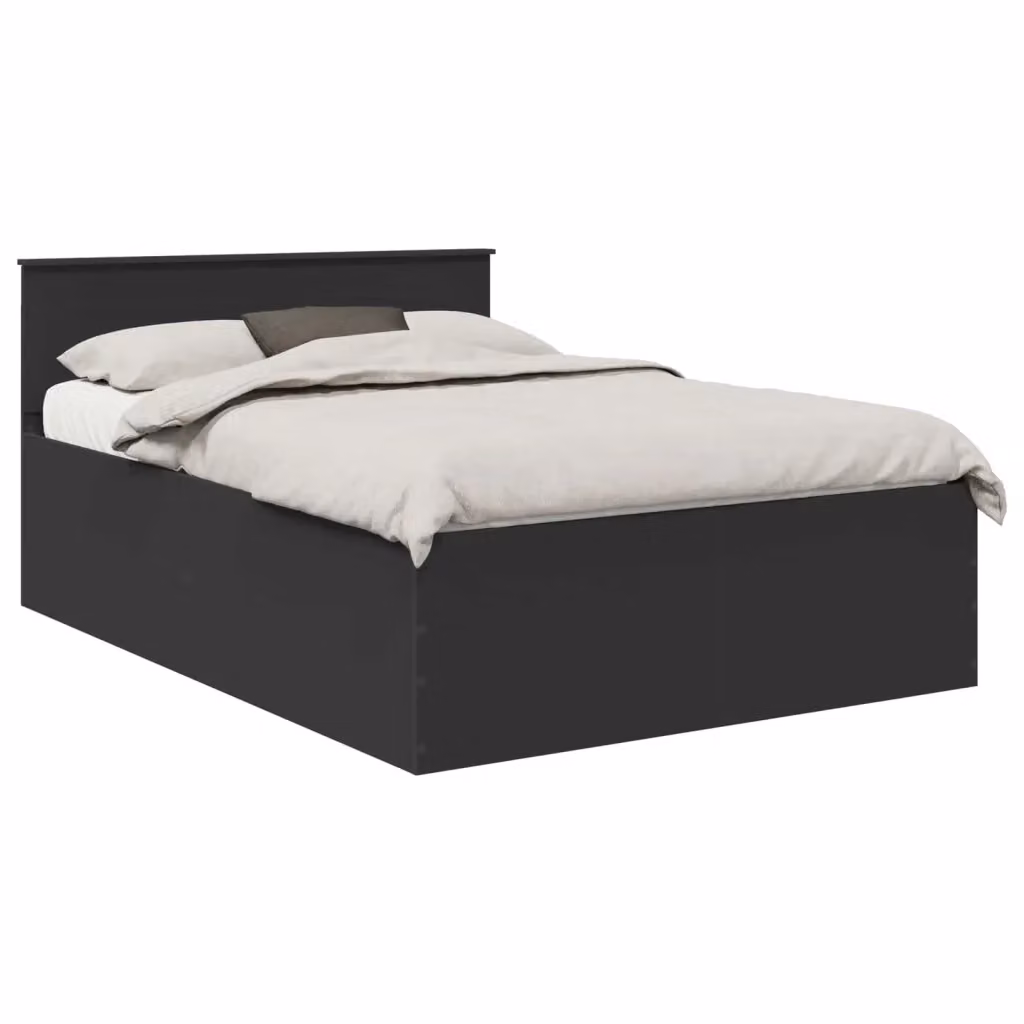 Struttura del letto moderna vidaXL in legno ingegnerizzato nero L/P/H: 200 x 150 x 90 cm – 2