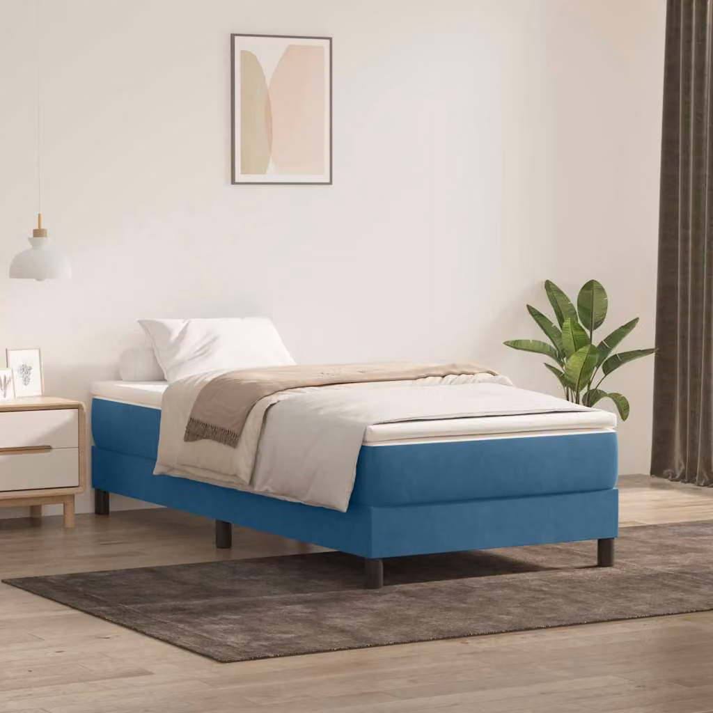 Maison Exclusive - Letto a Molle senza Materasso Blu Scuro 80x220 cm Velluto