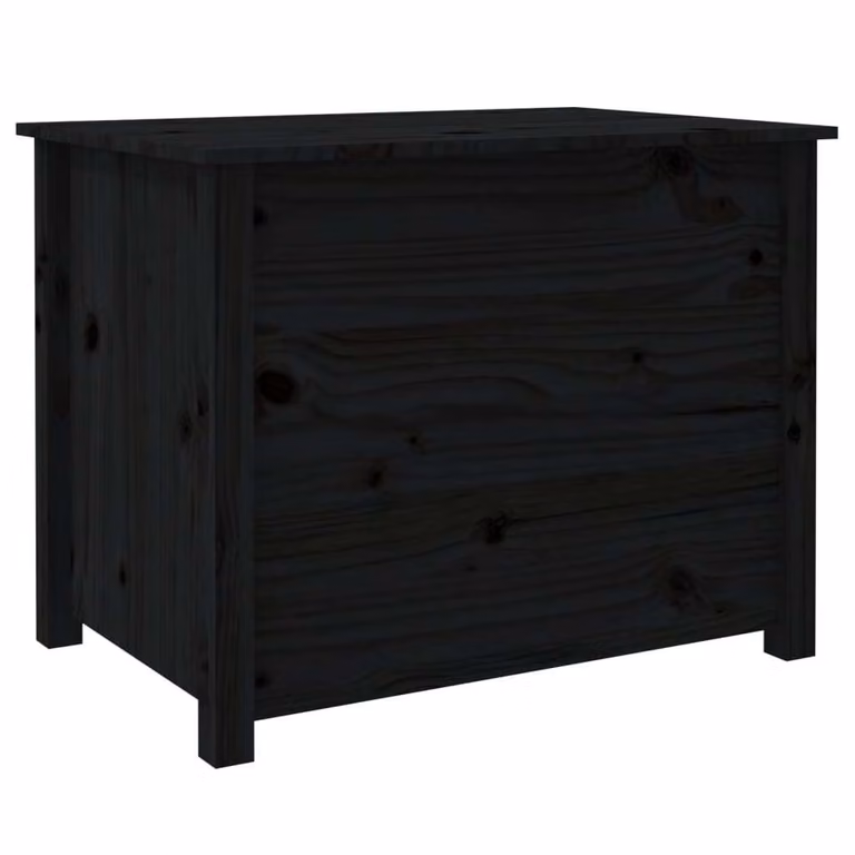 Tavolino da Salotto Nero 71x49x55cm in Legno Massello di Pino