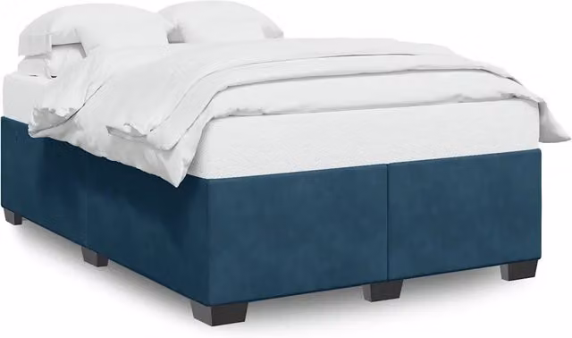 Letto matrimoniale | Letto per adulti | Giroletto Blu 140x200 cm in Velluto