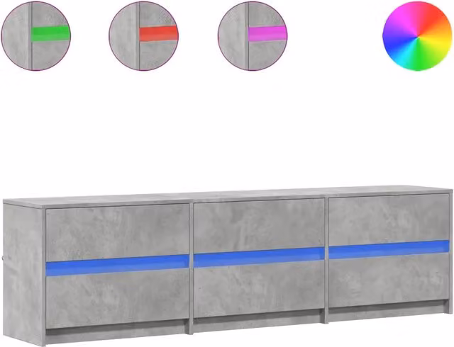 Mobile TV | Armadietto TV | Mobile Porta TV con LED Grigio Cemento 180x34x50cm Truciolato