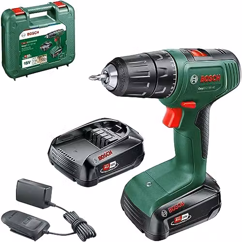 Bosch EasyDrill 18V-40 Akku-Bohrschrauber, inkl. 2x 1.5Ah Akku, Ladegerät, Koffer