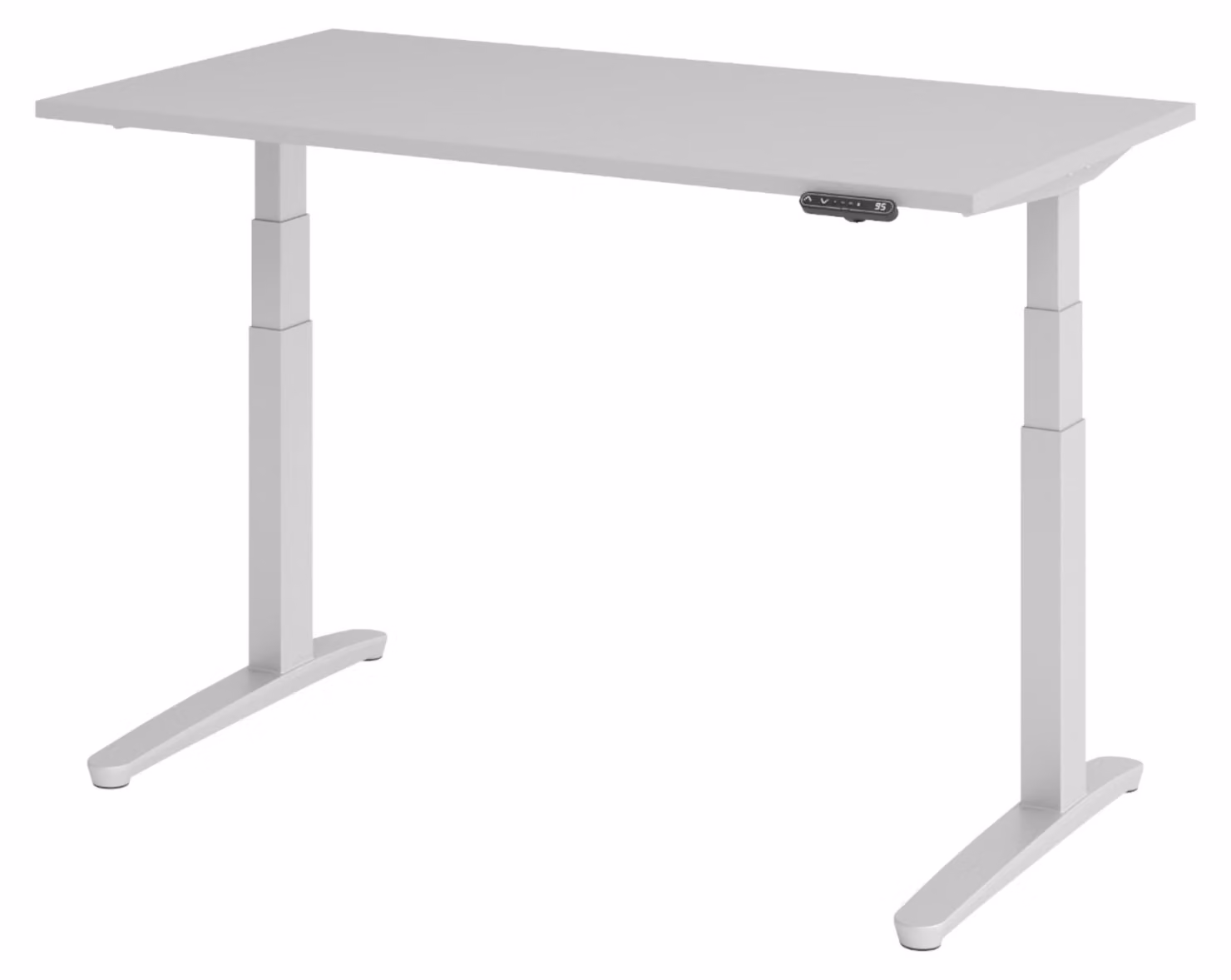 Scrivania elettrica bümö modello XBHM - Struttura: argento, finitura: grigio, dimensioni: 140 x 80 cm