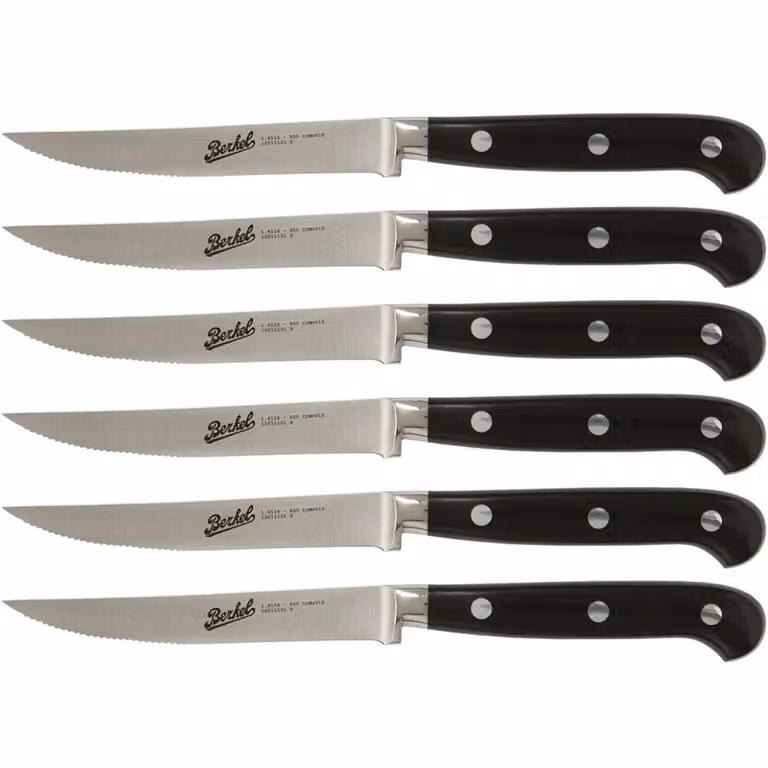Set 6 coltelli bistecca lama seghettata, linea Adhoc di Berkel