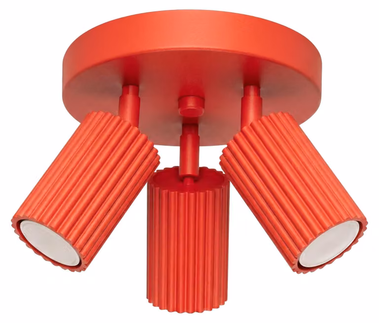 Plafoniera KARBON 3P rossa 3xGU10 10W in alluminio 18x19,5x19,5 cm Sollux Lighting