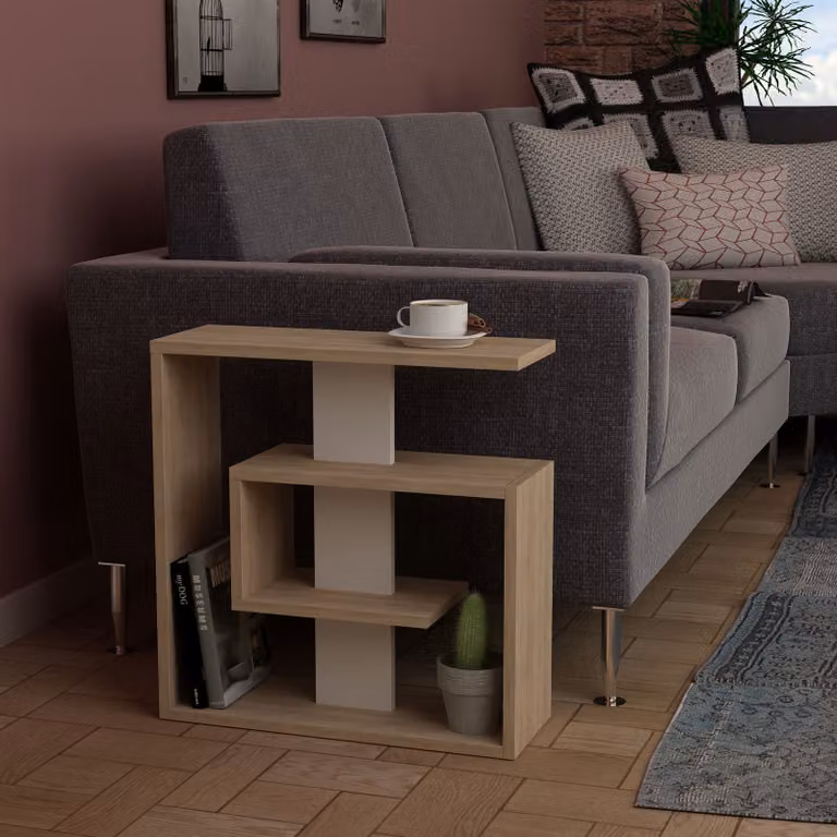 Skye Decor, Saly- Saly HMS, Marrone,Rovere, tavolini, 57x55x20 cm, 100% pannello di particelle rivestito di melamina