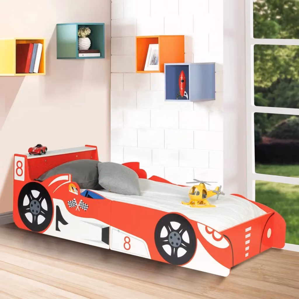 Letto per bambini TEDDI IDMarket design formula 1 rosso L 140 cm x P 70 cm x H 58 cm – 2