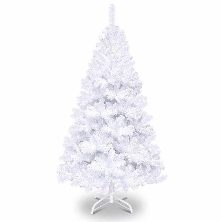 Albero di Natale artificiale Jopassy 150 cm (Ø circa 92 cm) con 488 punte e sistema di ripiegamento a montaggio rapido, ignifugo, incluso supporto in metallo, bianco