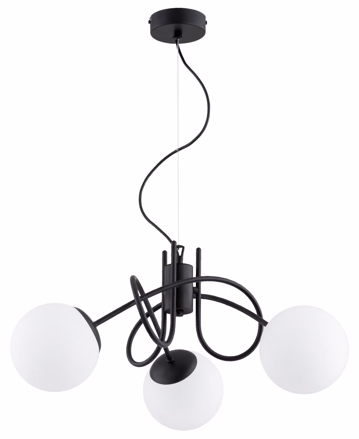 Lampada a sospensione con bracci intrecciati MIKA nera 3xE14x10W in metallo, dimensioni: 65x52x52 cm, IP20, Alfa