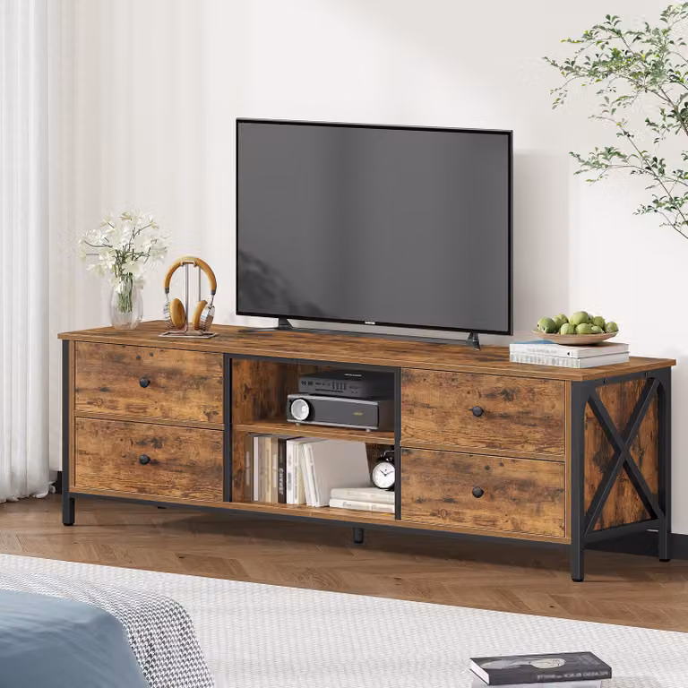 Mobile TV - Capacità di carico: 60 kg - Dimensioni: 83x46x22 cm - Materiali: truciolato e acciaio - Ideale per il soggiorno
