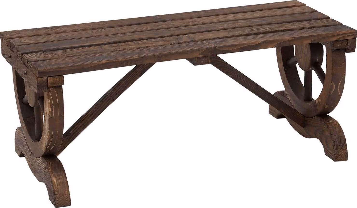Panchina da giardino Fortuna Lai in legno resistente alle intemperie 98 x 50 x 39,5 cm, panchina rustica per mobili da giardino, resistente ed elegante