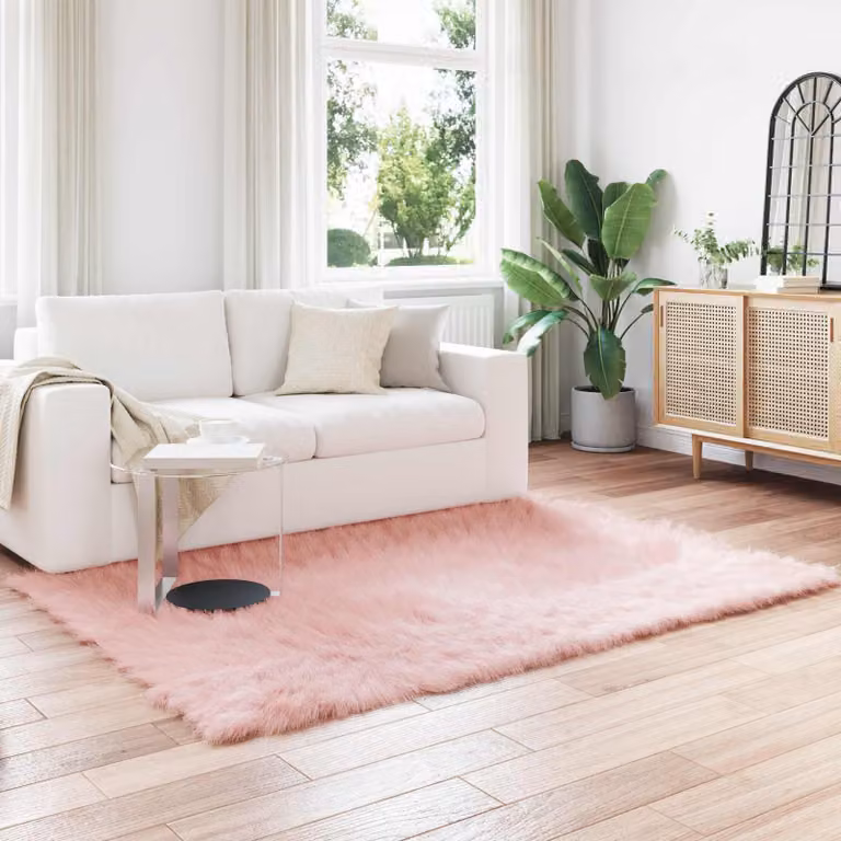 Tappeto moderno vidaXL in poliestere rosa, L: 160 cm, P: 230 cm