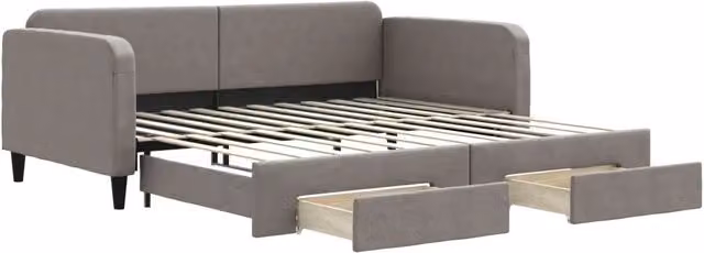 Divano letto | Sof¨¤ letto | Letto singolo Estraibile con Cassetti Tortora 100x200 cm Tessuto