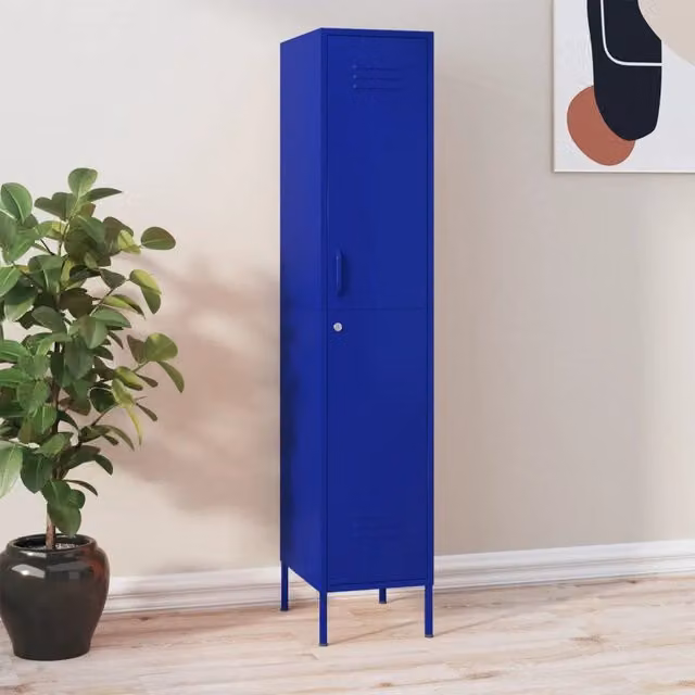 Armadio moderno in metallo vidaXL blu con ante a battente e serratura L/P/H: 35 x 46 x 180 cm
