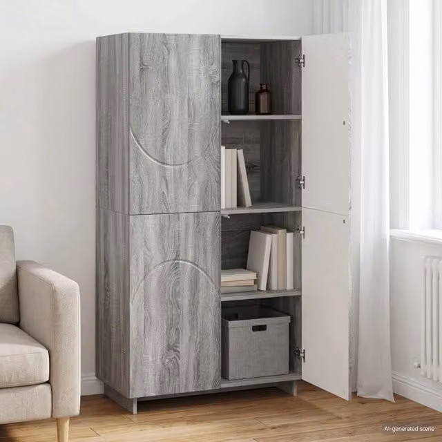 Credenza Sonoma grigio 79 x 41 x 151 cm Legno ingegnerizzato 3433115