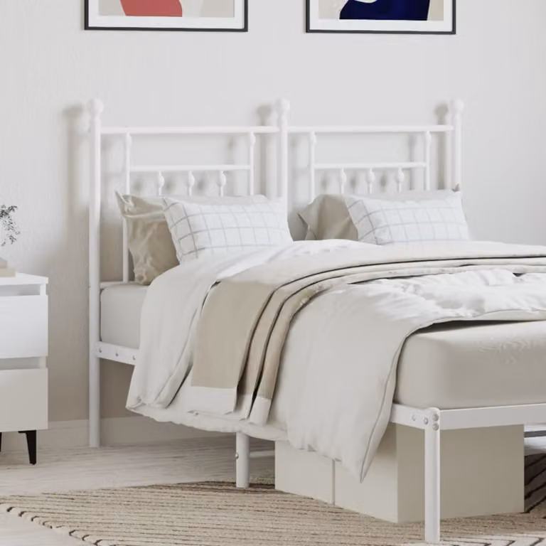 vidaXL Testiera di Ricambio in Metallo Bianco Laccato per Letto 120x200 cm