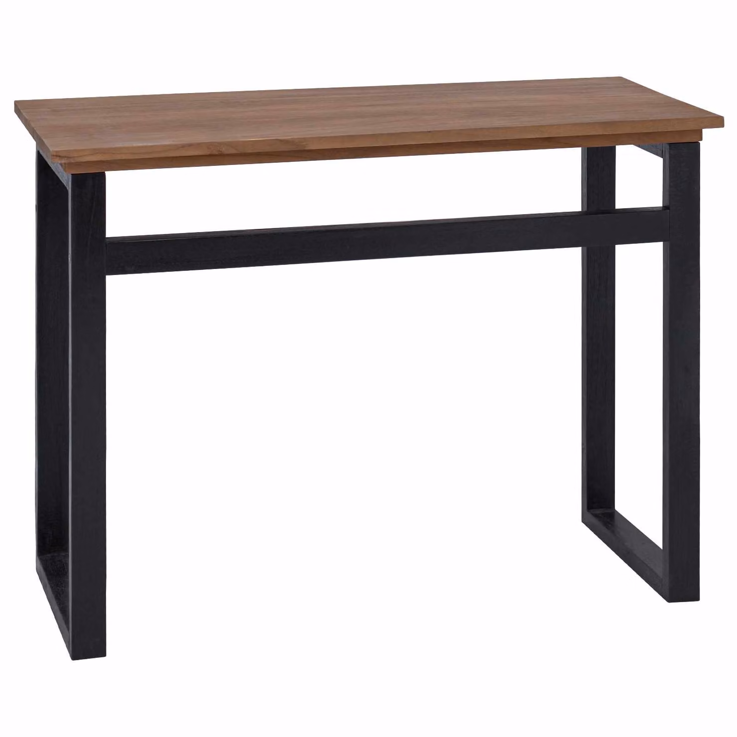 Scrivania in legno di teak solido vidaXL, colore marrone, L 100 x P 45 x H 75 cm