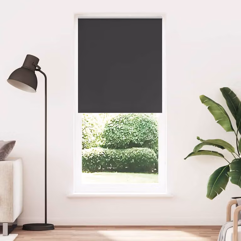 vidaXL Tenda a rullo oscurante termoisolante in poliestere, L: 100 cm, H: 230 cm, colore nero