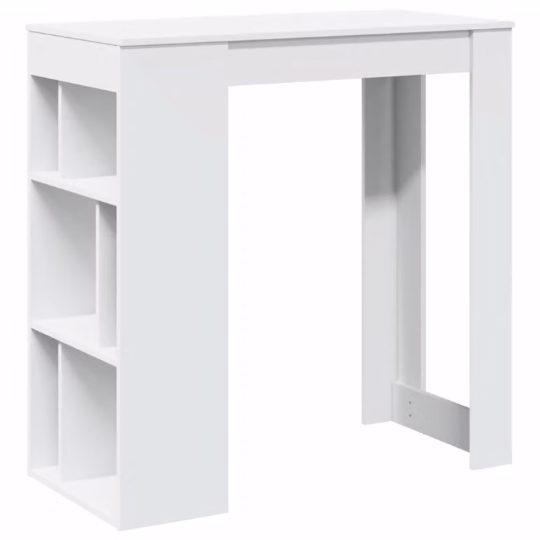 Tavolo Bar con Rastrelliera Bianco 102x50x103,5 cm Multistrato