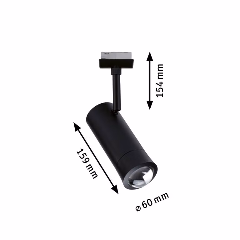 Paulmann URail Smart Faretto a binario LED Tarie, nero CCT RGB dimmerabile, Nero, Soggiorno / Sala da pranzo, Plastica, Moderno