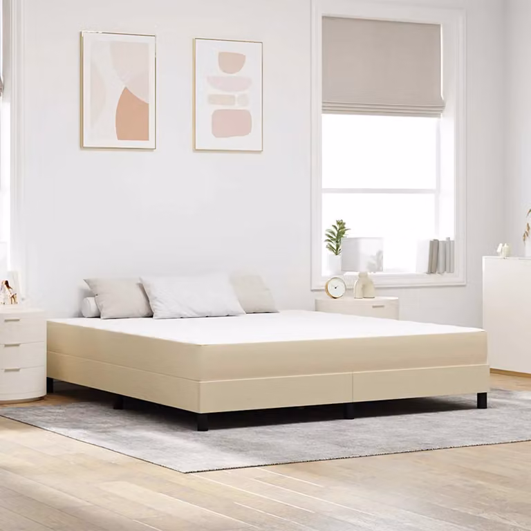 vidaXL Materasso con Molle Insacchettate in Tessuto Verde e Beige L: 180 cm, P: 200 cm, H: 20 cm