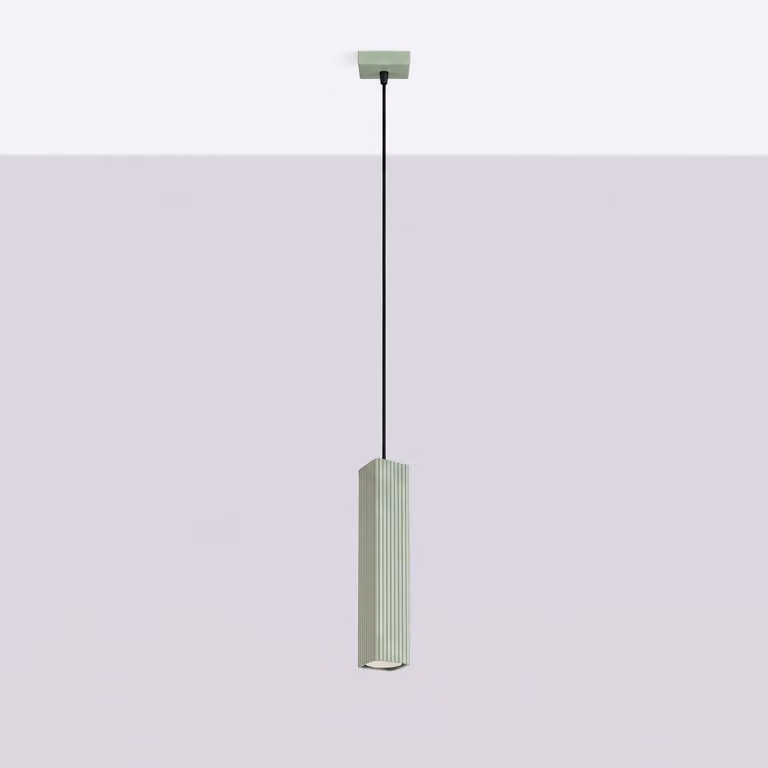 Lampada a sospensione RAYO 1 verde salvia 1xGU10 10W alluminio 118x8x8cm Sollux Lighting