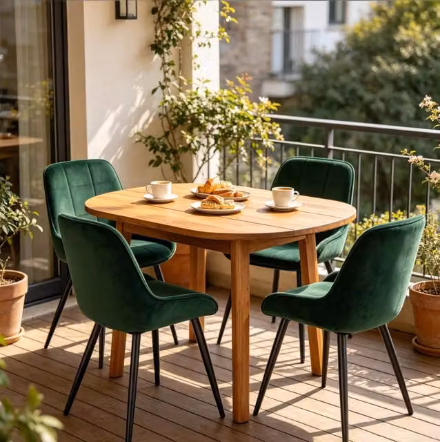 Set da 4 Sedie da Pranzo con Rivestimento in Velluto e Struttura in Metallo, Sedie Ergonomiche Imbottite per Cucina e Soggiorno, Altezza Seduta 47 cm, Colore Plaid