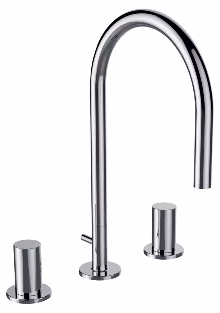 LAUFEN Kartell mitigeur lavabo 3 trous, bec orientable, avec robinet de vidange, saillie 166 mm, chromé, H3123330042211, H3123330042211