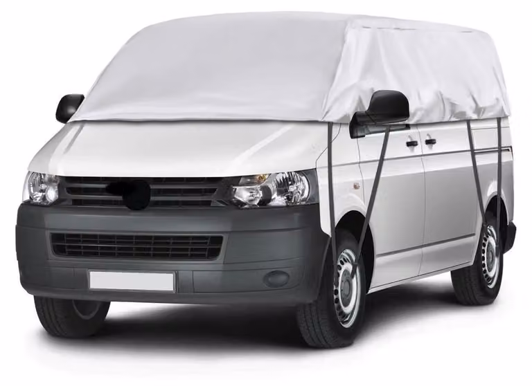 Copertura impermeabile per auto, adatta a VW T5 T6 con passo lungo, telo parziale argentato, resistente ai raggi UV, antipolvere e resistente alla neve