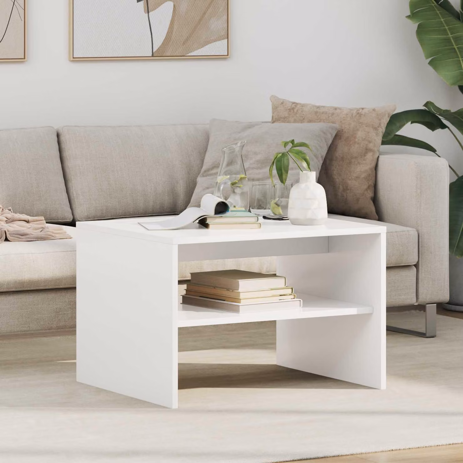 Maison Exclusive - Tavolino bianco 60 x 50 x 40 cm Materiale ligneo