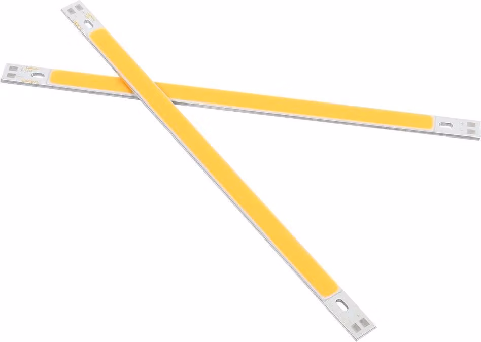 2 x 10 W COB LED strip, 12-14 V, 1000 lm, per il fai da te, 200 x 10 mm, bianco caldo