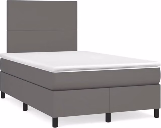 Letto con Giroletto a Molle, Materasso Ibrido e Illuminazione LED vidaXL, Grigio, L/P/H: 120 x 200 cm