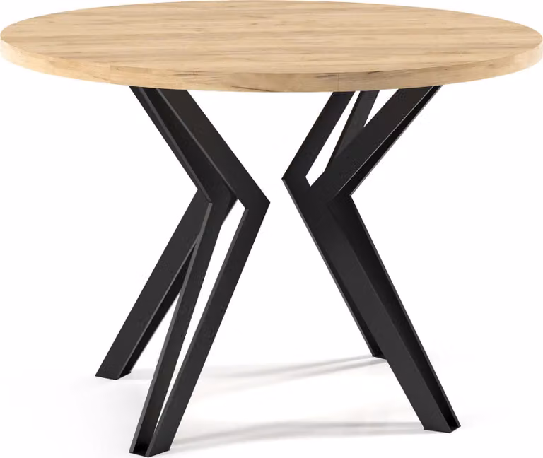 FURNLUX Tavolo da pranzo Randi Beige e Nero 120cm / Colore principale: Beige / Dimensioni: 120 x 76 x 196 cm