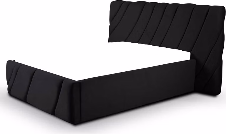 Luxus Schlafzimmer Bett Doppelbett Schwarz Holz Polster Betten Bettrahmen