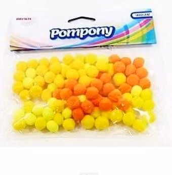 Pompon gialli da 10 mm, 100 pezzi - (scuola e cancelleria, materiale creativo)