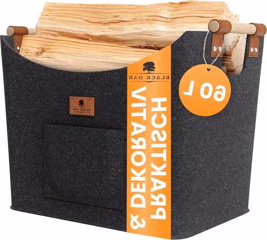 Sacco pieghevole XL per legna, grigio scuro