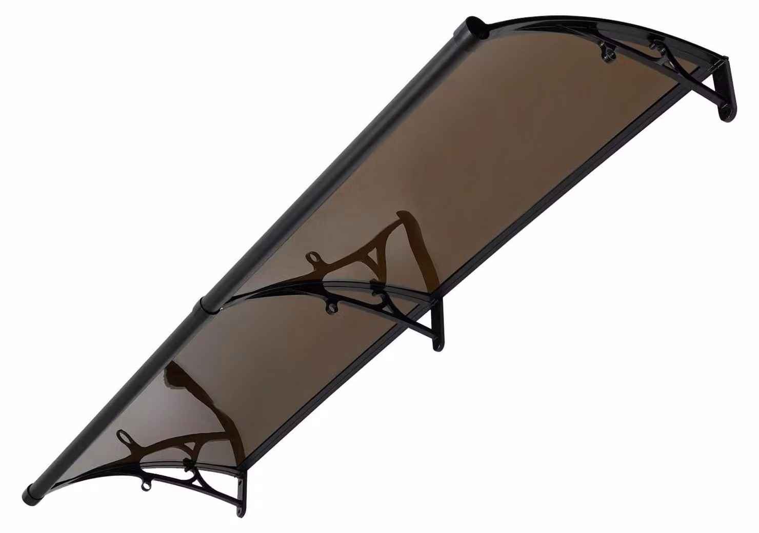 Tettoia antipioggia - Copertura per porta - Lega di alluminio 200x60 cm - Protezione UV, resistente alle intemperie, per balconi, terrazze, garage e porte d'ingresso - Nero