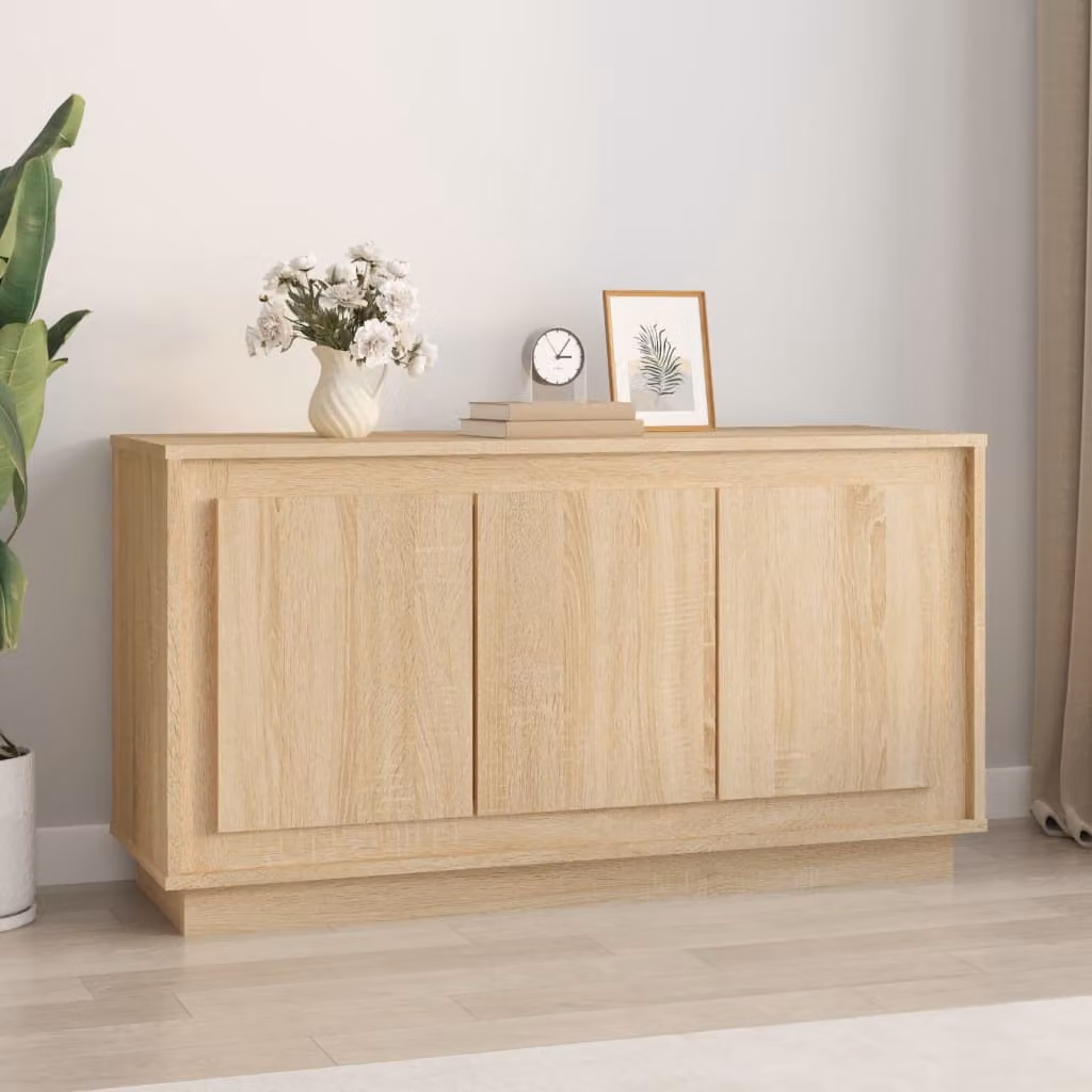 Credenza vidaXL in Rovere Sonoma e Legno Multistrato, L 102 x P 35 x H 55 cm