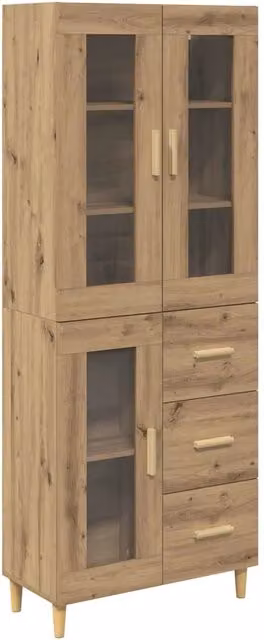 Credenza | Madia | Buffet da pranzo | Armadio da pranzo con cassetto Rovere artigianale 69,5 x 34 x 180 cm