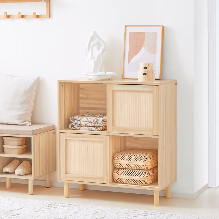 SoBuy FSB87-N Credenza con ante scorrevoli Cassettiera Credenza Cucina Credenza Corridoio Credenza Credenza Bassa Credenza TV Naturale