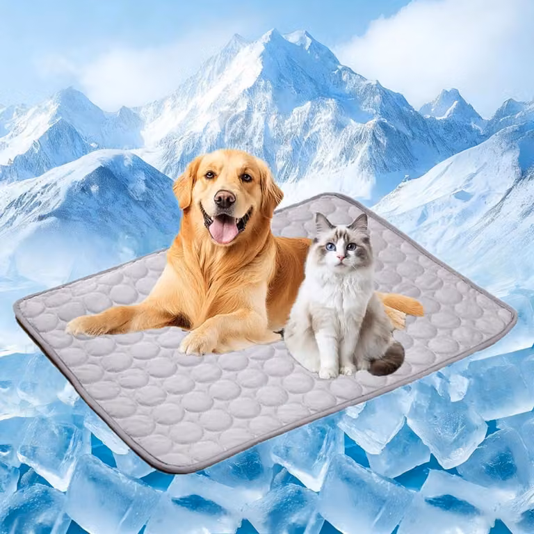 Tappetino refrigerante per cani e gatti, auto-raffreddante, lavabile, grigio, taglia L