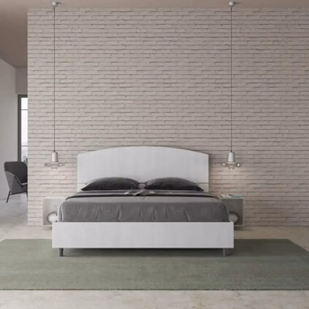 Letto matrimoniale Ityhome Dora bianco frassino senza rete L/P/H: 160 x 200 x 114 cm – 2